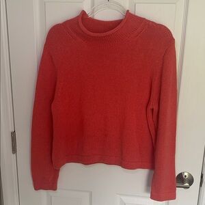 J Crew Always Classic vintage Rollneck sweater cropped size large 100% cotton